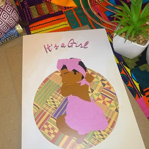 Black / Mixed Race It's a Girl Card
