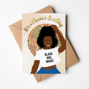 Black Girl Magic Afro Birthday Card