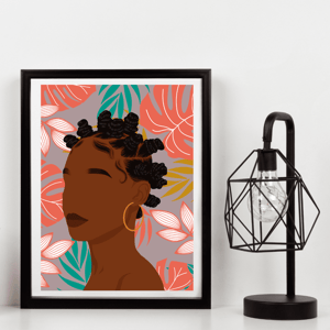 Bantu Knots Queen Wall Art