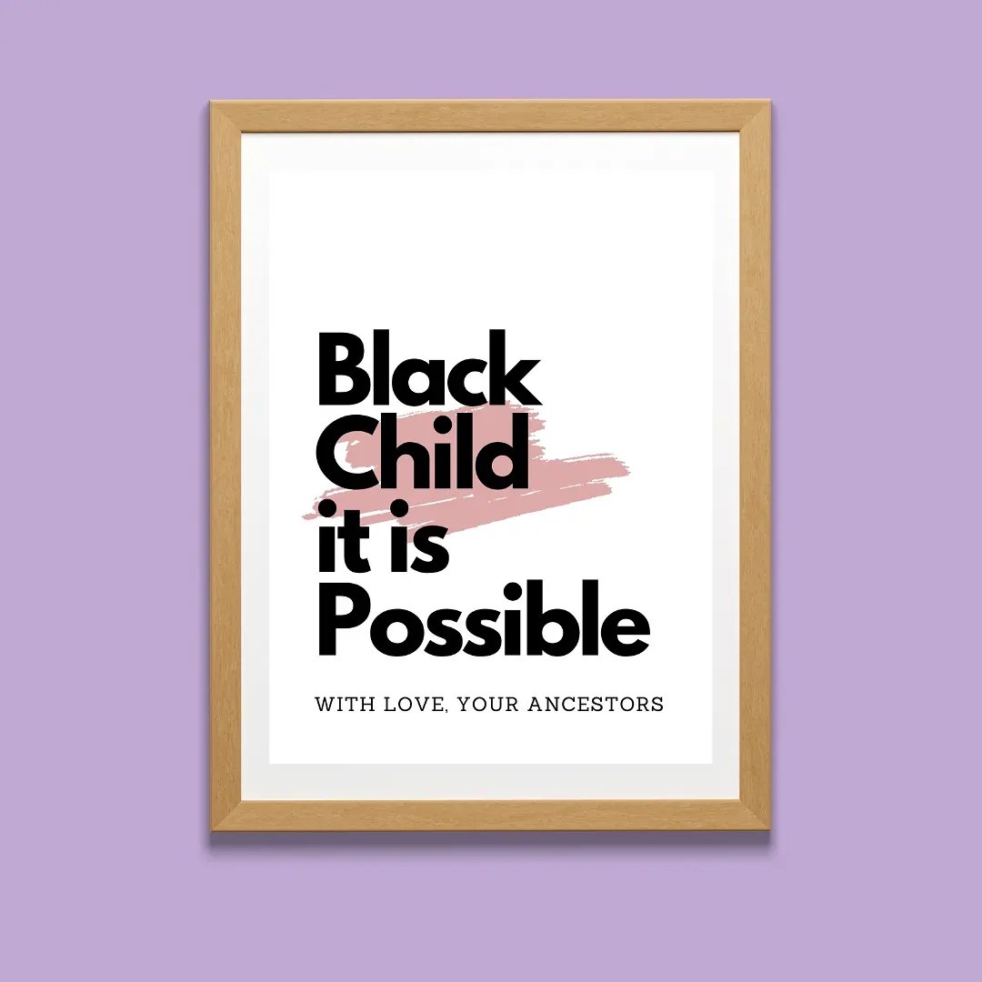 Black Child Affirmation Wall Art