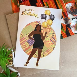 Black Women Diamantés Birthday Card