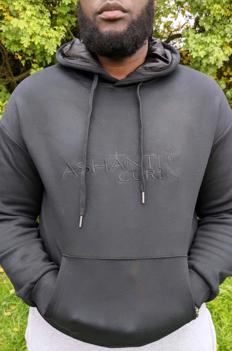 Satin Lined Hoodie Black Unisex Wakuda