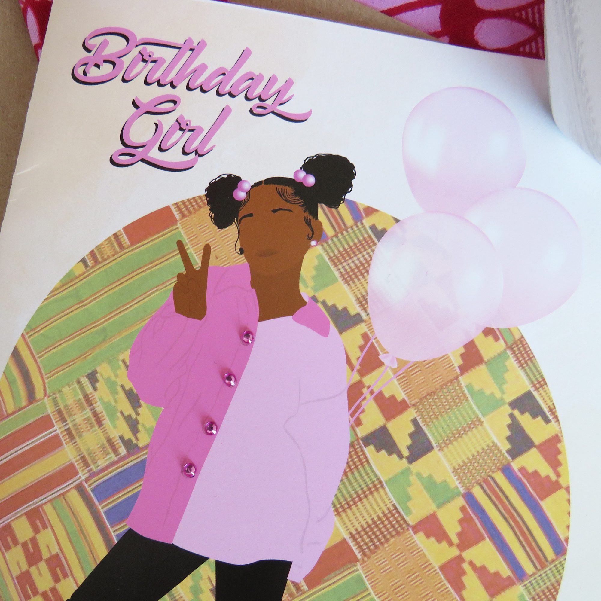 Black Girl Teen Diamantés Birthday Card