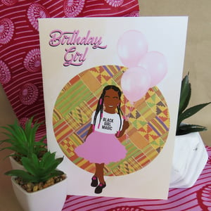 Black Girl - Diamantés Birthday Card