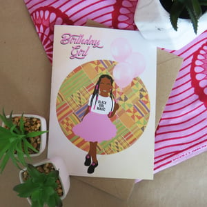 Black Girl Diamantés Birthday Card