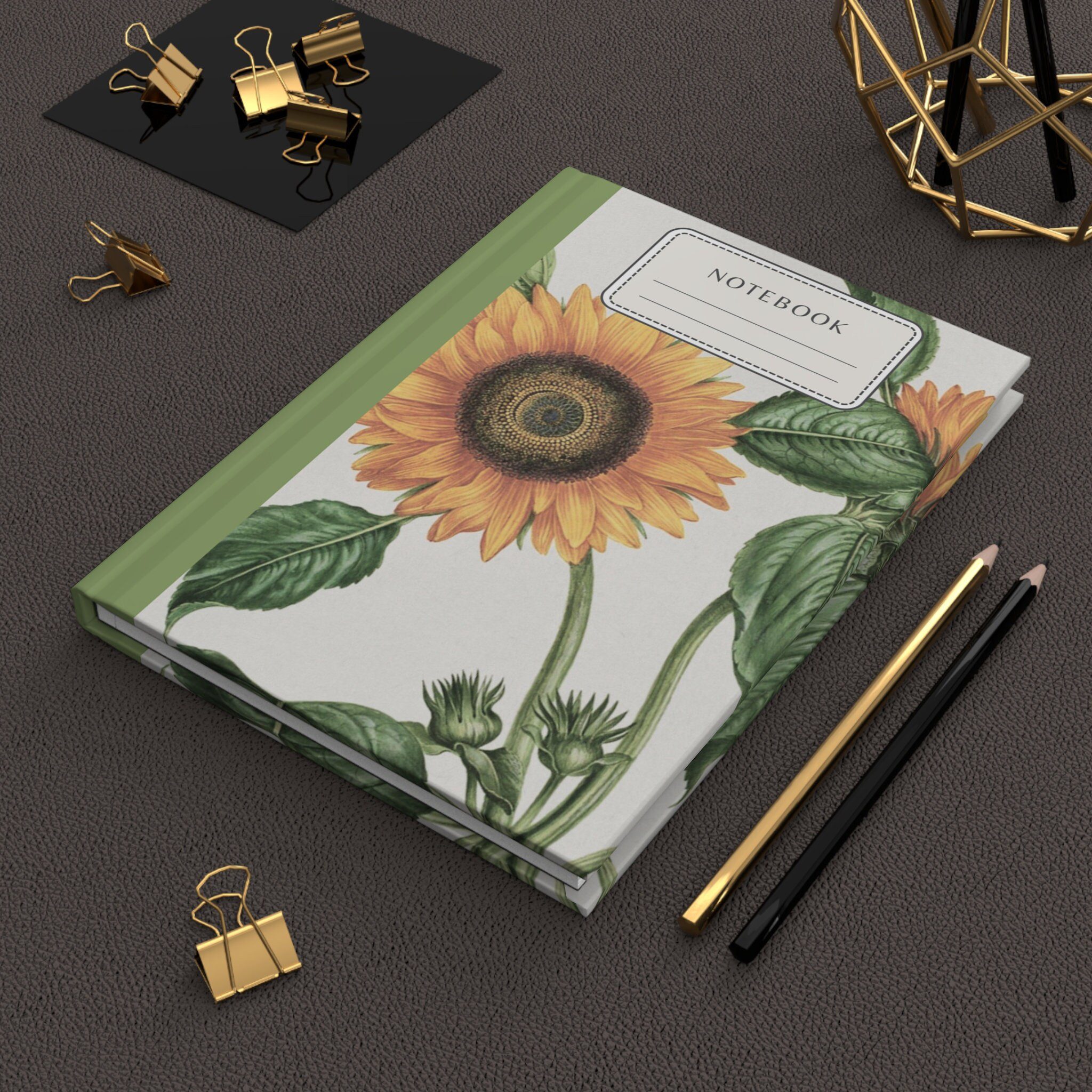 Vintage Sunflower A5 Notebook
