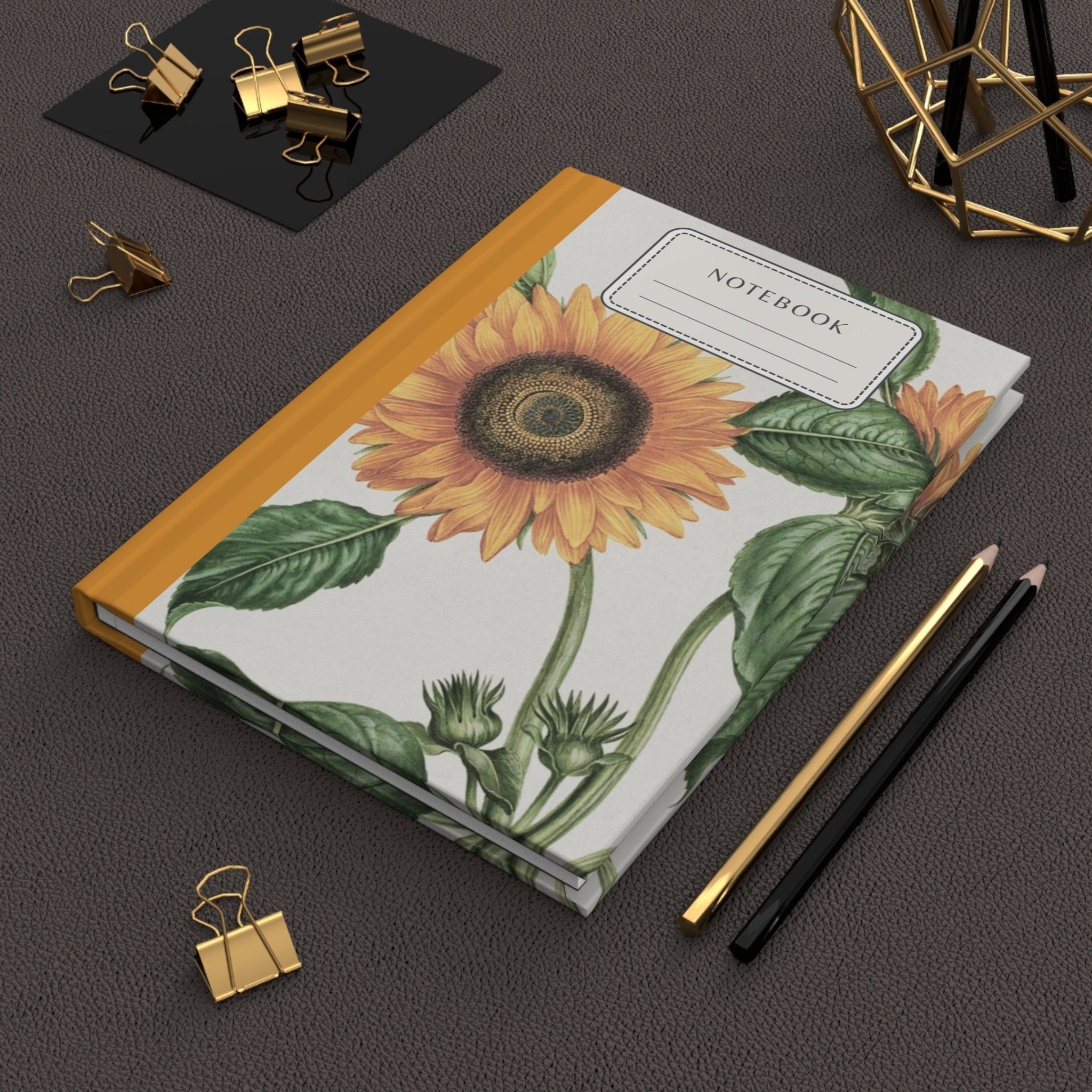 Vintage Sunflower A5 Composition Notebook Journal