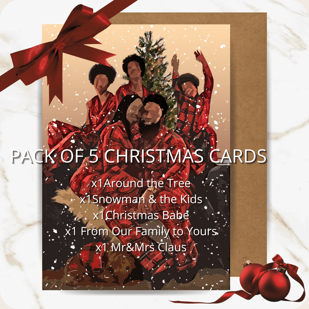 Black Christmas Cards Pack of 5