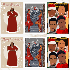 Black Christmas Cards Pack of 3