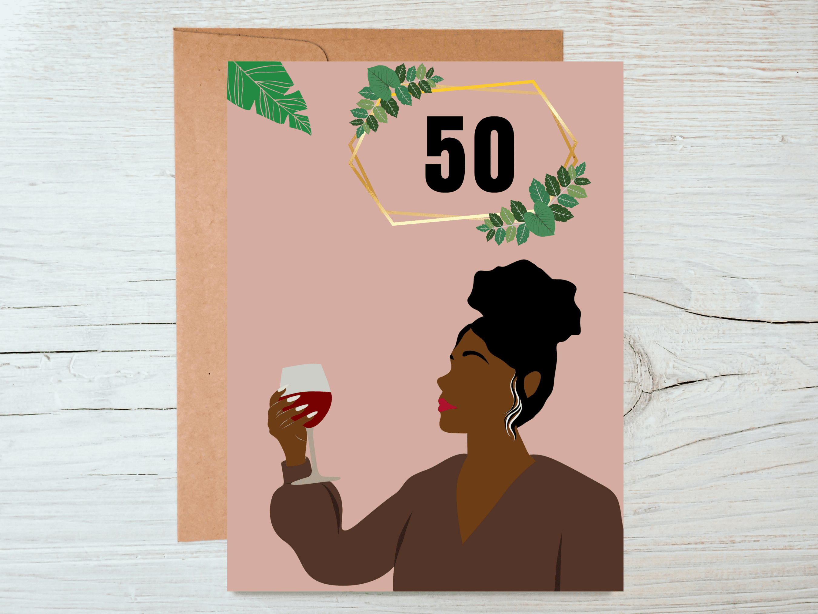 50th and 60th Black Woman Birthday Card