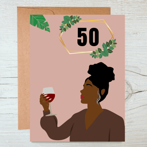 50th and 60th Black Woman Birthday Card