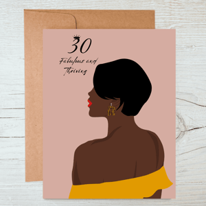 Black Woman Birthday Card for Ages 30 and 40