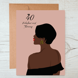 Black Woman Birthday Card for Ages 30 and 40
