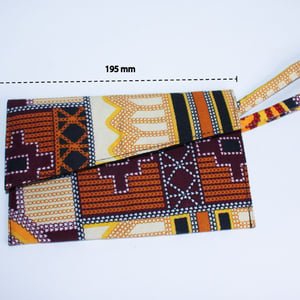 Wallet/ Wristlet Bag | Ankara Fabric & Black Vegan Leather