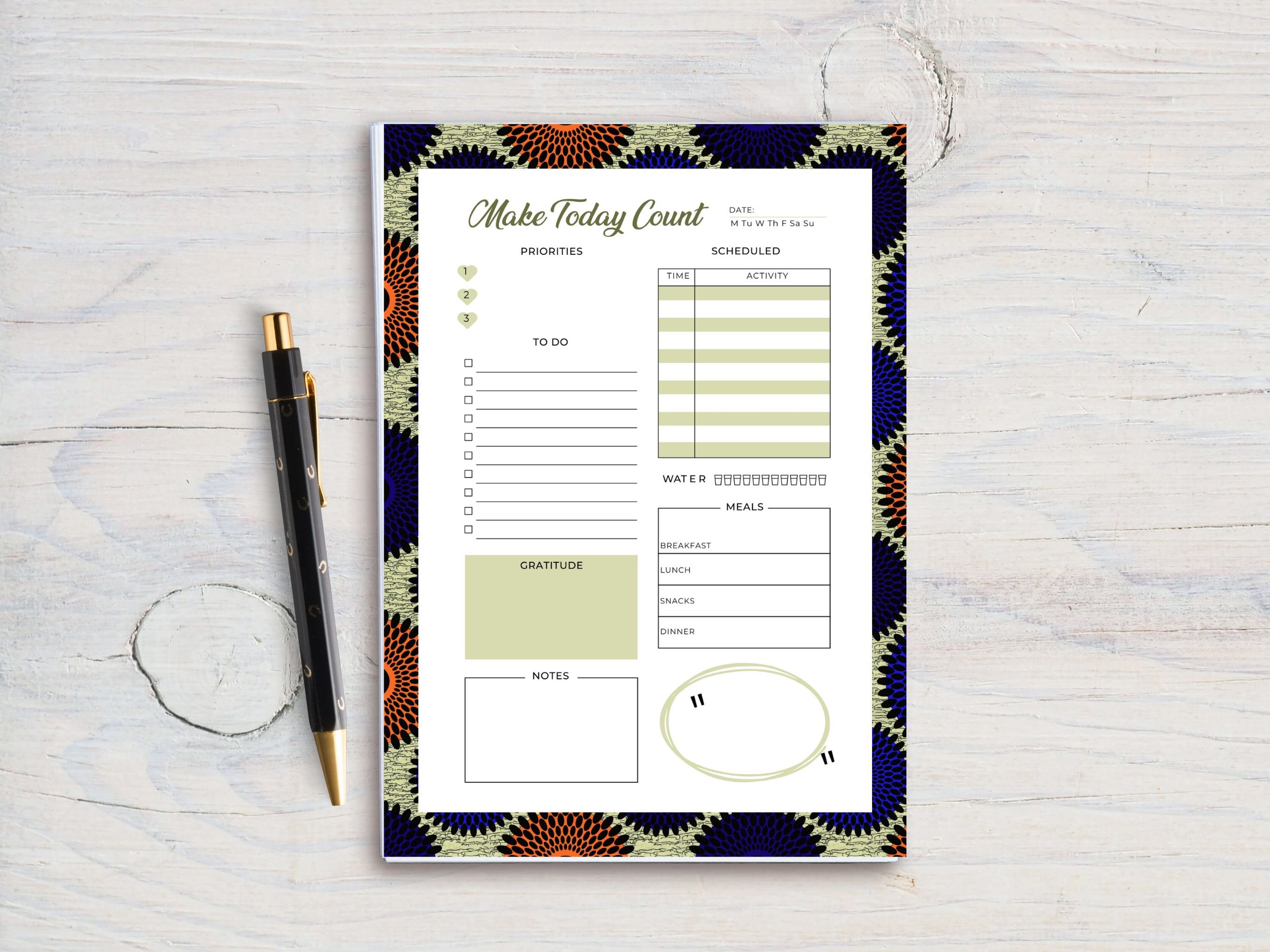 Blue Circle Afrocentric A5 Daily Planner
