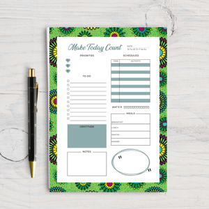 Green Floral Afrocentric A5 Daily Planner