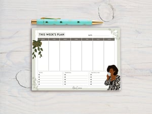 Tessa A5 Black Woman Weekly Planner
