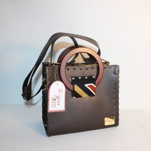 Chocolate Vegan Leather Handbag - W/ Fan & Wallet