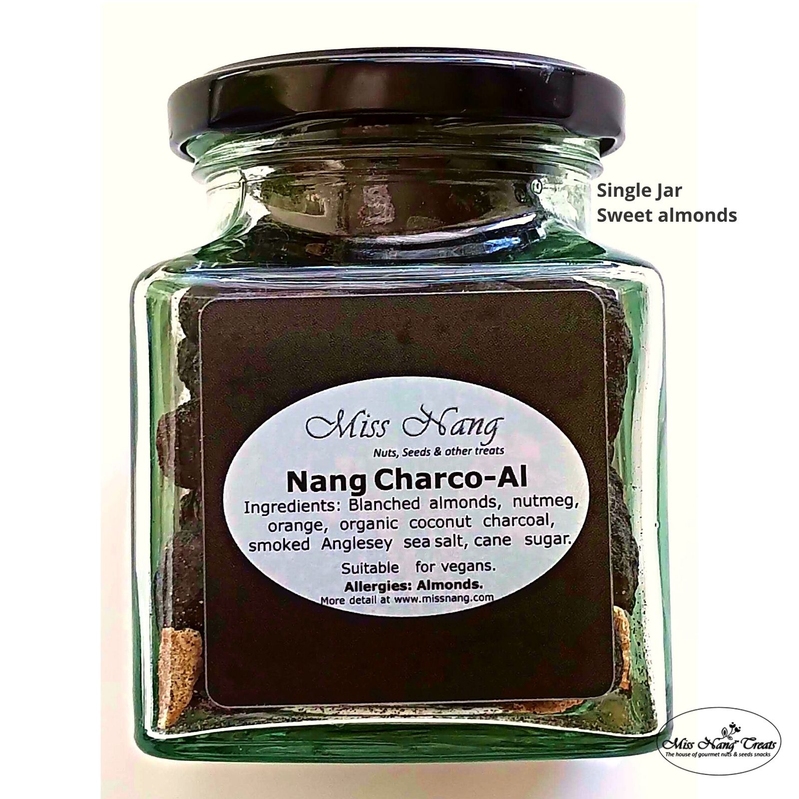 Miss Nang Charcoal almonds - Sweet almonds snacks - vegan nutty snacks - Raw favoured almonds Junk Free snacks - Wakuda (1)