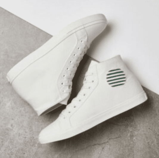 High-Top Recycled Canvas shoes – White/Stripes