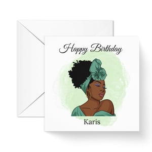 Personalised Black Woman Birthday Card