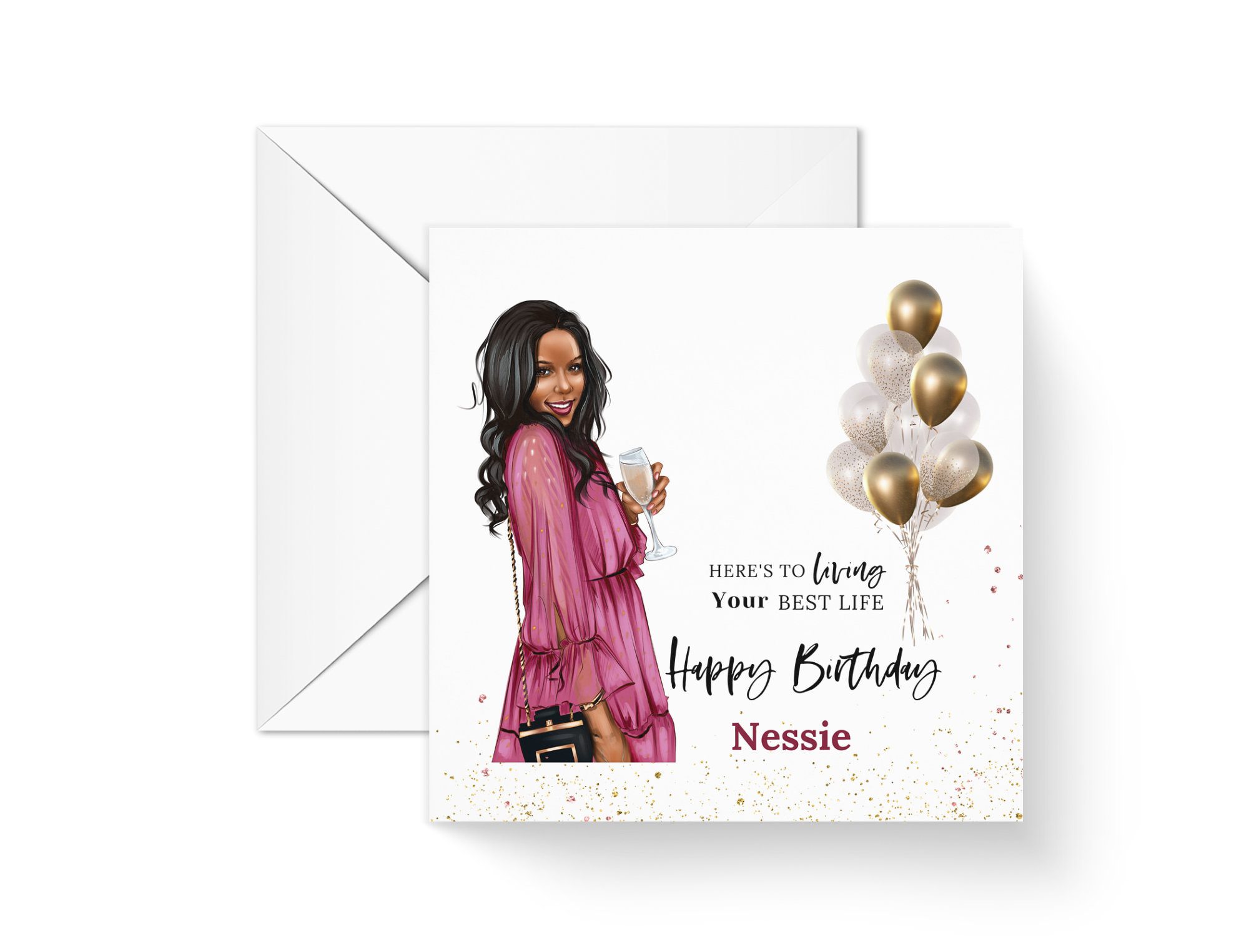 Black Female Birthday Card