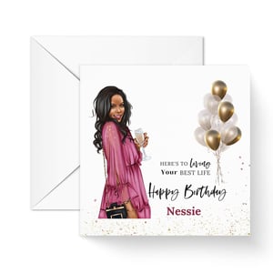 Black Female Birthday Card