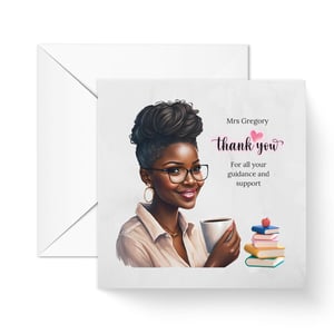 Personalised Black Teacher thank you card