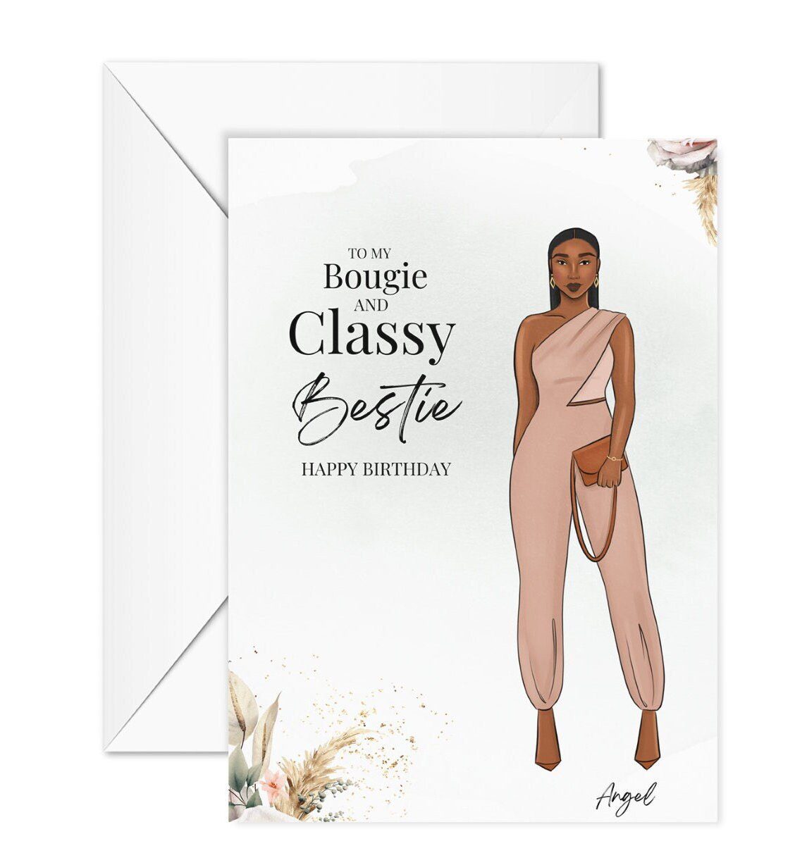 Bougie and Classy Bestie Birthday Card for Her