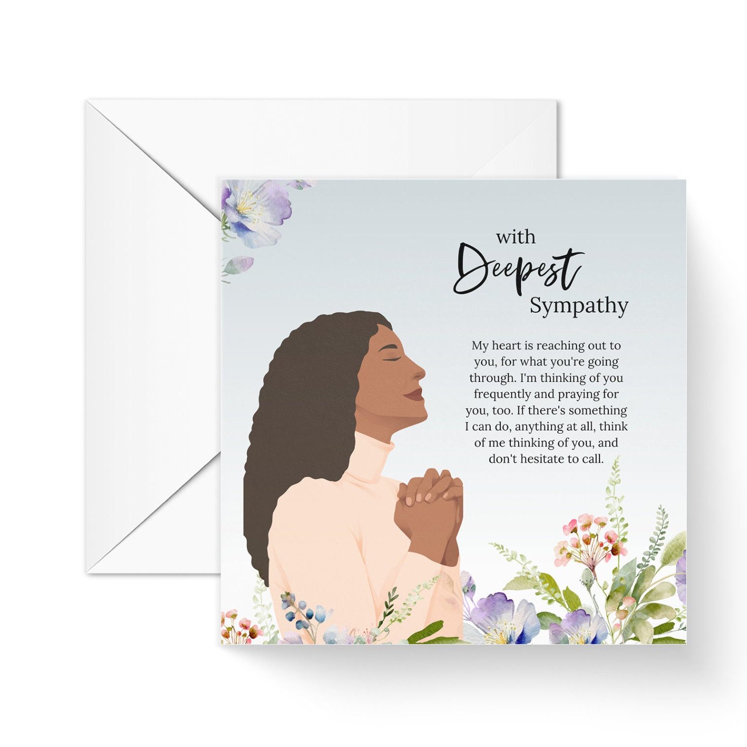 With Deepest Sympathy Black Greeting Card