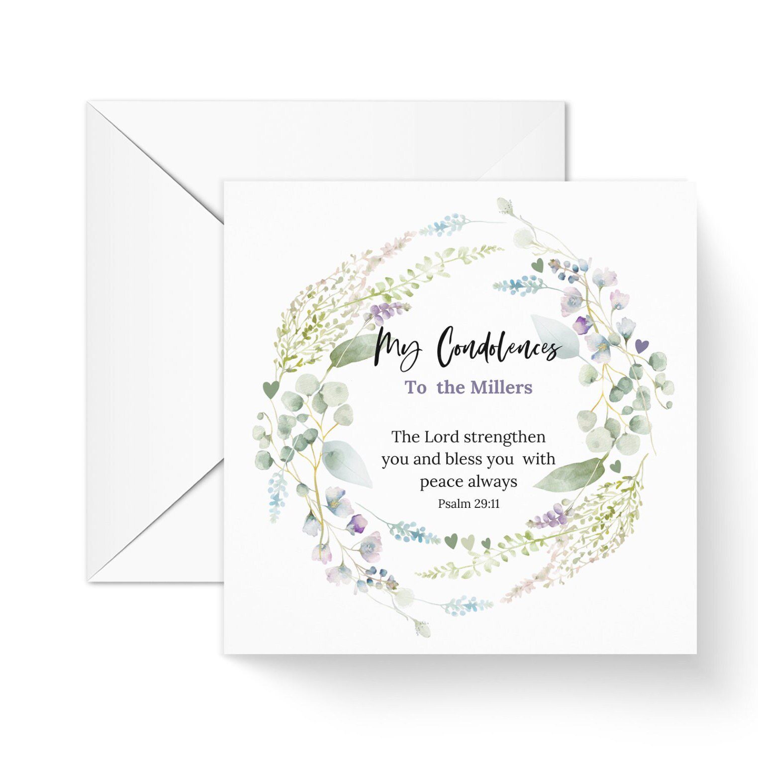 Personalised Condolence Scripture Greeting Card