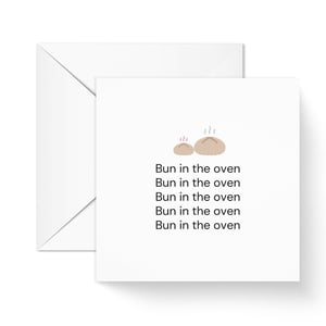 Bun in the oven mum to be greeting card for her