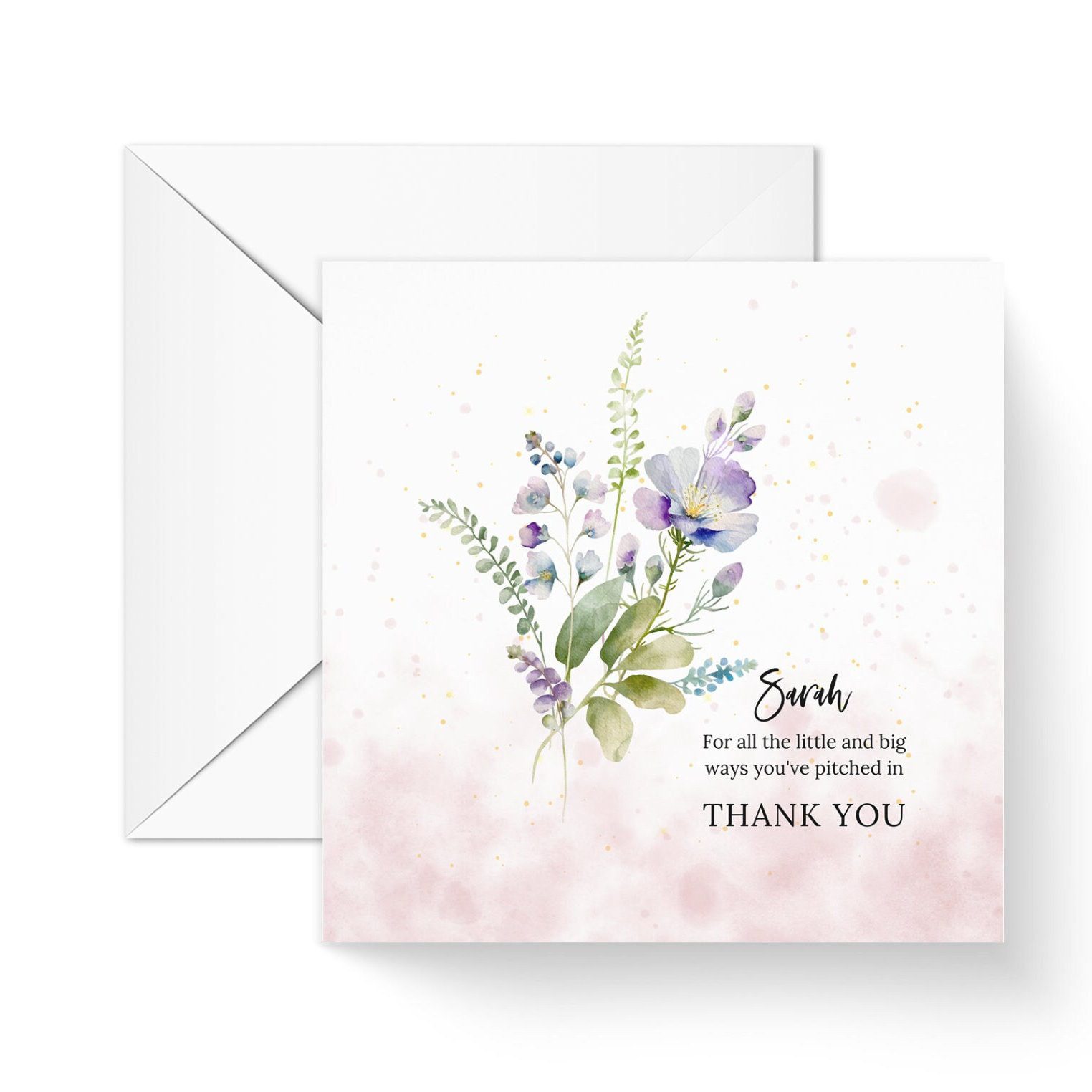 Personalised Thank You Greeting Card For Her