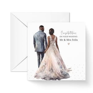 Black couple wedding card