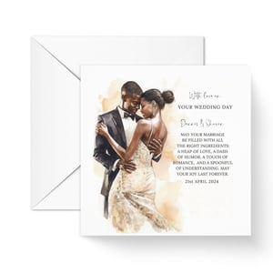 Personalised Wedding Card for Black Couple