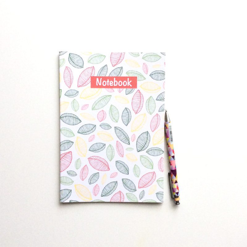 ‘Scattered Leaves’ A5 Lined Notebook with Lined Pages