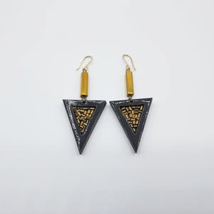 Black Triangle Ya Mabaya Handmade Earrings