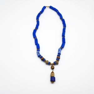 Verre Blue Agate Glass Handmade Necklace