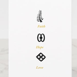 ‘Faith, Hope and Love’ Adinkra Christmas Card