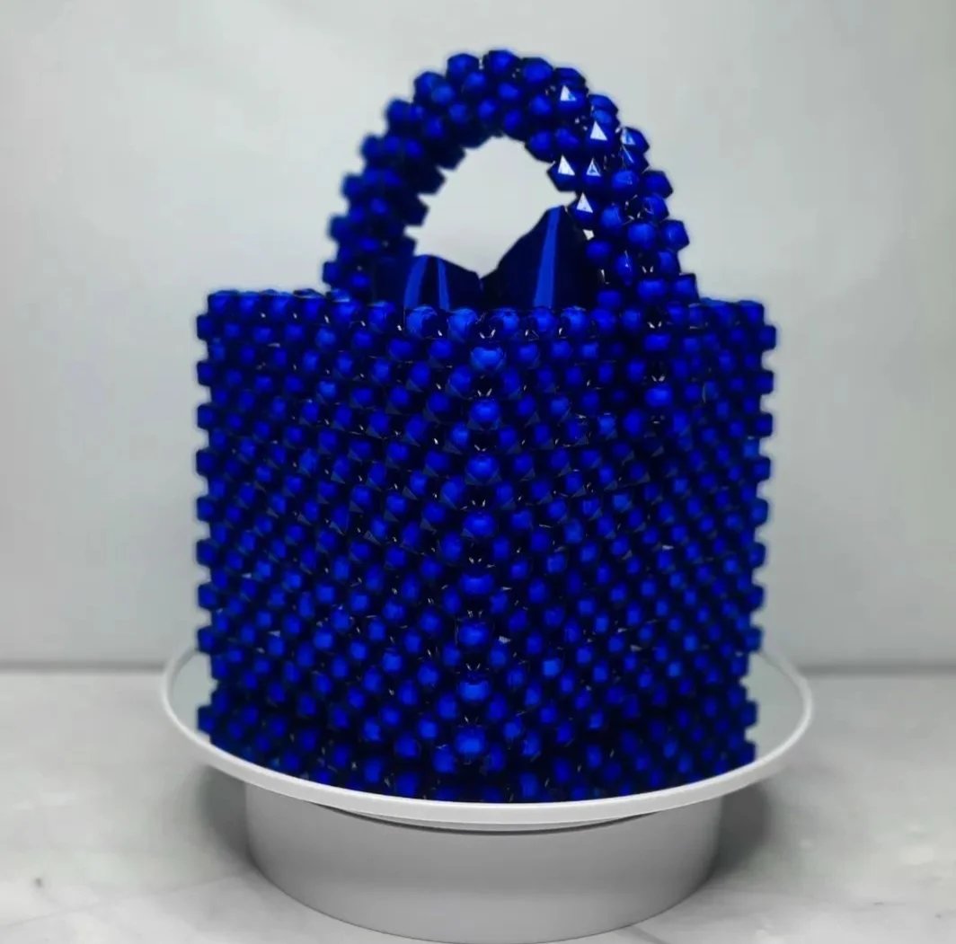 Sapphire Crystal Beaded Bag Wakuda