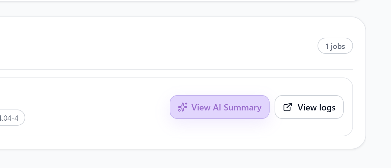 Monk CI AI Log Summary of the failed jobs in a GitHub Actions workflow