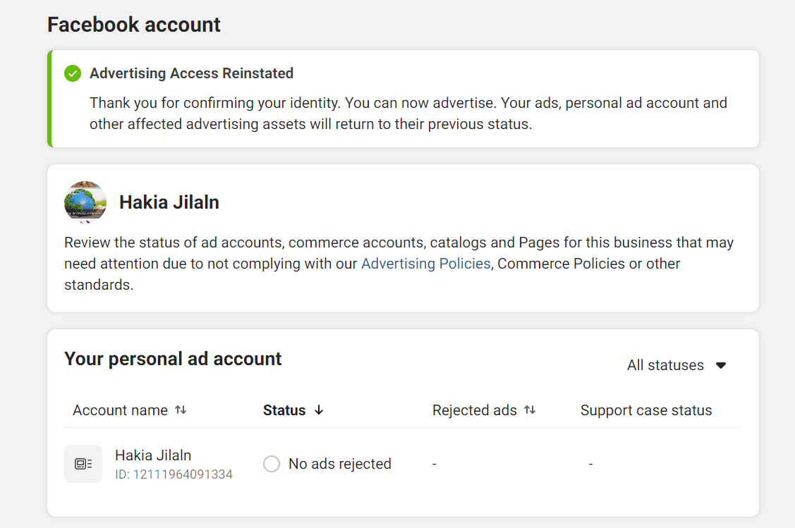 Buy Facebook Advertising Access Reinstate Account
