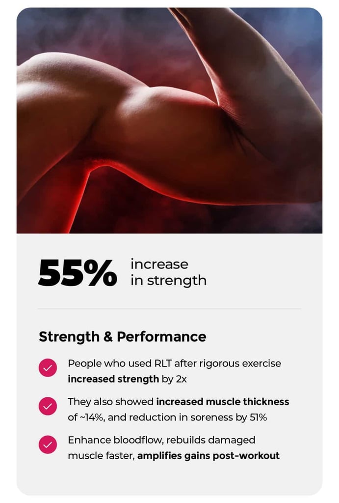 strength increase with red light therapy