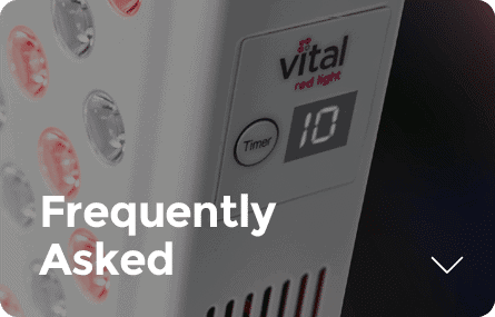 The red light therapy device, now with a digital timer display showing "10," offers a user-friendly experience. Overlaid with the words "Frequently Asked," it ensures clarity without confusion, like deleted sections gone from view.