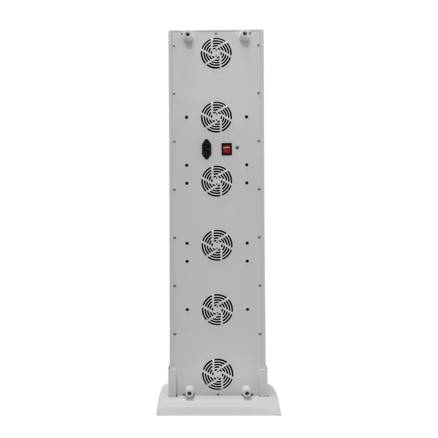 The Vital Elite 2.0 is a sleek, white vertical device featuring multiple circular vents, a power switch, and a socket on the front.