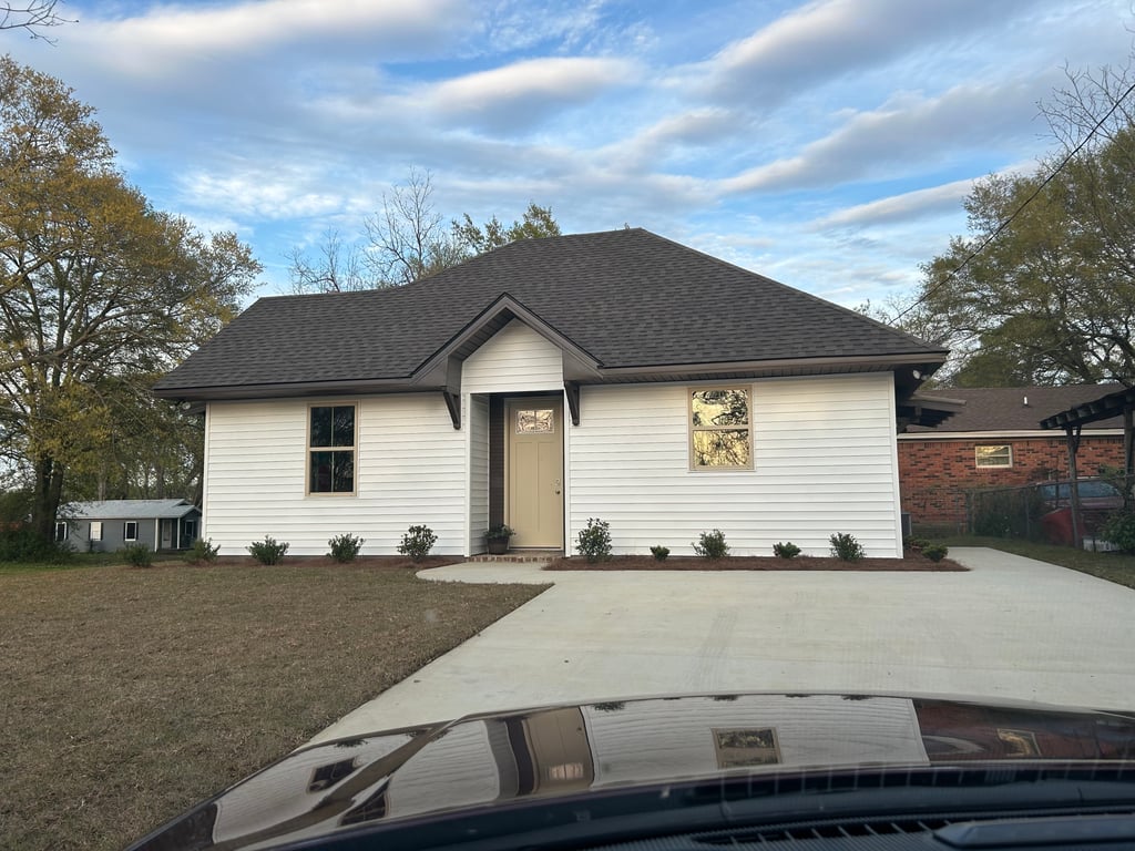 Exterior landscaping and finishing touches.