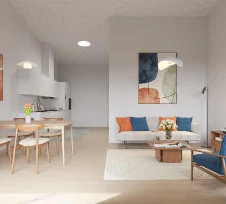 townhouse Apartment with open-plan kitchen-living area and terrace