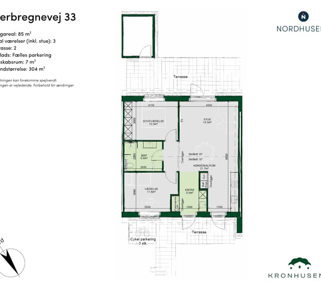 townhouse Lys og moderne bolig med 3 værelser i Korup