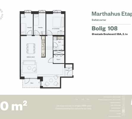 apartment Bright 4-room apartment in Copenhagen S