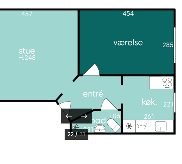apartment Fin 2-værelses i Nordvest fremlejes umøbleret i tre måneder 